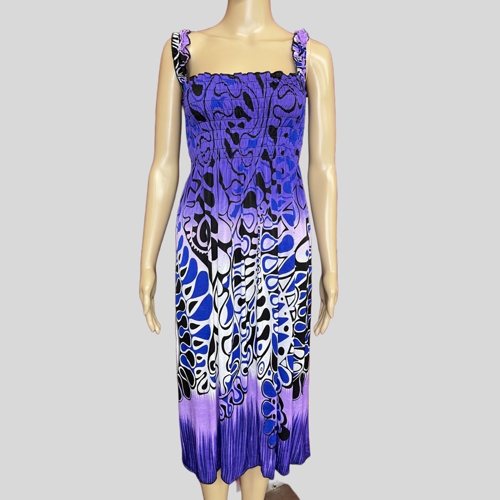 FC Purple Abstract Sun Dress Size L/XL